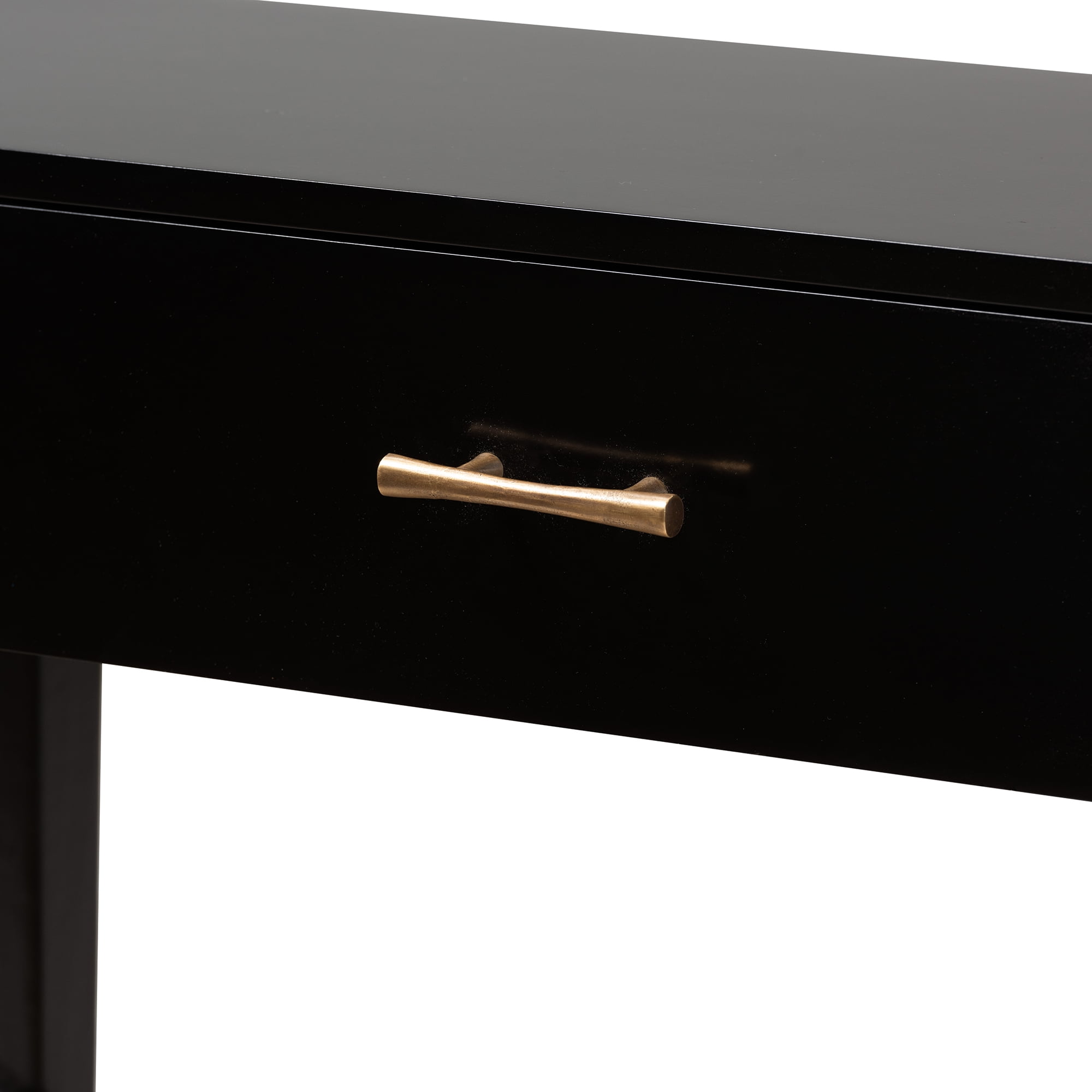 bali & pari Freya Bayur Wood BOHO Console Tables, Black