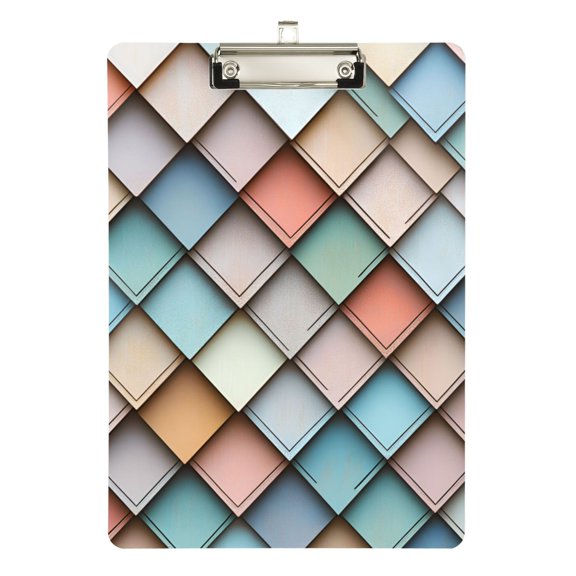 FORMRS Acrylic Clipboard with Low Profile Clip Standard A4 Letter Size, 12.5" x 9", Colorful Art Pattern