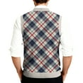 thumbnail image 4 of Kixjoy Mens Sweater Vest Business Knitted Sleeveless Pullovers Sweater Formal V Neck Plaid Ribbed Sweaters Regular Fit Golf Stretch Vest, Light Gray S, 4 of 7