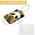 thumbnail image 5 of Panda Sunflower Square PU Leather 2 Pack Travel Tag - Bag Tag - Suitcase Tag with Privacy Cover and Stainless Steel Ring - Suitable for Travel, Backpack, and Handbag, 5 of 7