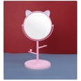 thumbnail image 3 of Espejo de escritorio con forma de lindas orejas de gato, espejo de tocador Kawaii para usted en el baño o el dormitorio, baño de dormitorio Kawaii redondo alto y rosa, 3 of 5
