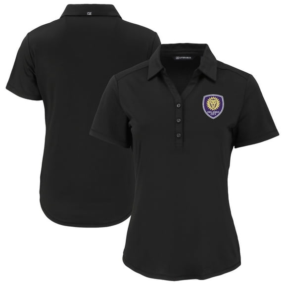 Women's Cutter & Buck  Black Orlando City SC Forge Eco Stretch Recycled Polo