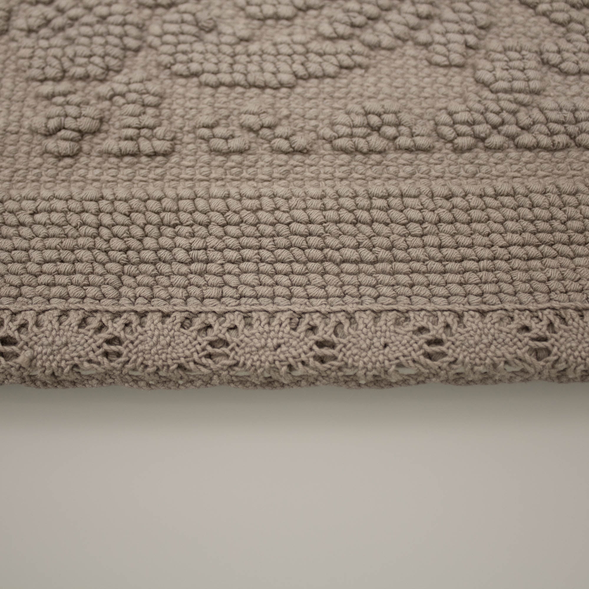 Jean Pierre Turkish Cotton Crochet 22x60 in. Bath Rug, Linen