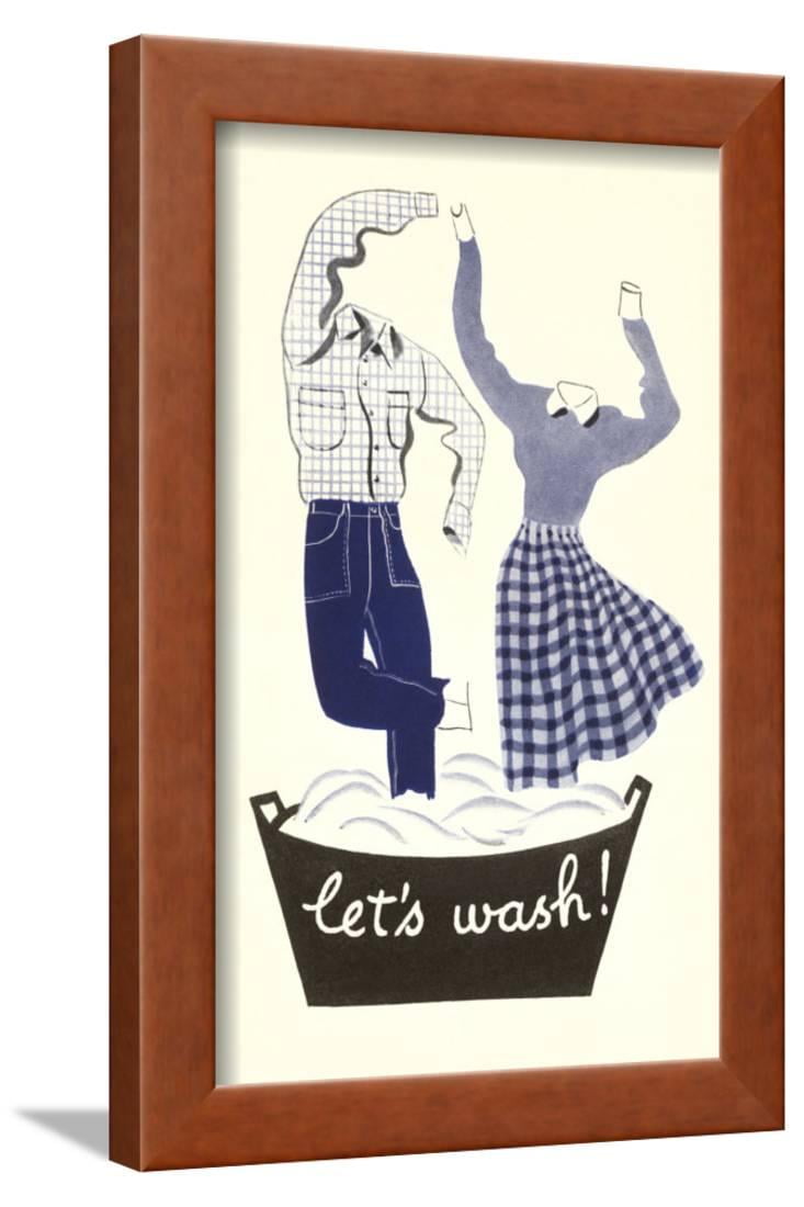 Let S Wash Dancing Laundry Framed Print Wall Art Com Let S Wash Dancing Laundry Framed Print Wall Art