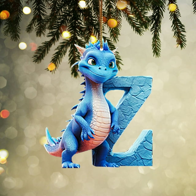 Fiudx Adornos Navideños de 26 Letras, Diseño Personalizado Diy, Material Acrílico Resistente, Colores Brillantes, Decoración Versátil para El Árbol, Decoración para Fiestas En Casa o En La Oficina, T