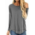 thumbnail image 2 of Design Tops for Women Long Sleeve Side Split Casual Loose Tunic Top, 2 of 4