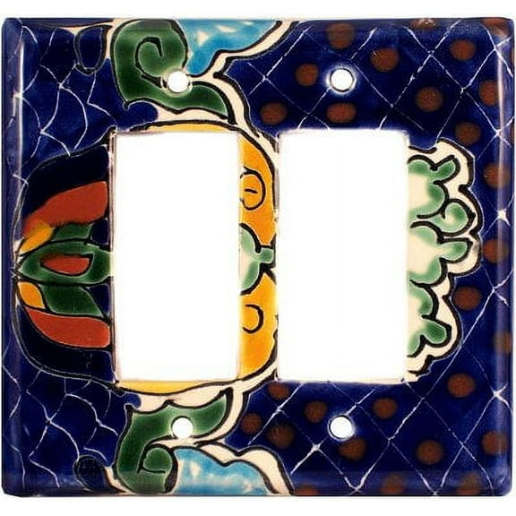 Double Decora Blue Mesh Talavera Switch Plate