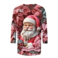 thumbnail image 5 of Oksale Santa Claus Srinted Shirts for Women Plus Size Christmas Shirt 3/4 Sleeve Tee Blouses Casual Round Neck Blouse Loose Fit Holiday Tops, 5 of 5