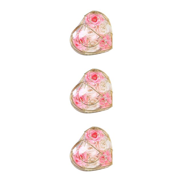 Toystoory Caja de regalo de flores de jabón rosa, cesta de hierro chapada en oro, 6 rosas artificiales, regalo de boda creativo para el Día de San Type3 NO3 Toystoory CBP062541