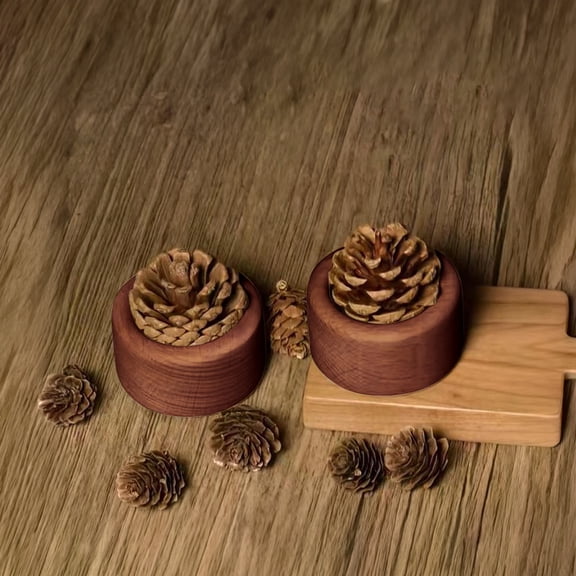 Wood Pinecone Passive Diffuser, Essential Oil Diffuser for Small Spaces, Aromatherapy Diffuser for Home Office Bedroom Car