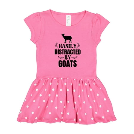 

Inktastic Easily Distracted by Goats Gift Toddler Girl Dress