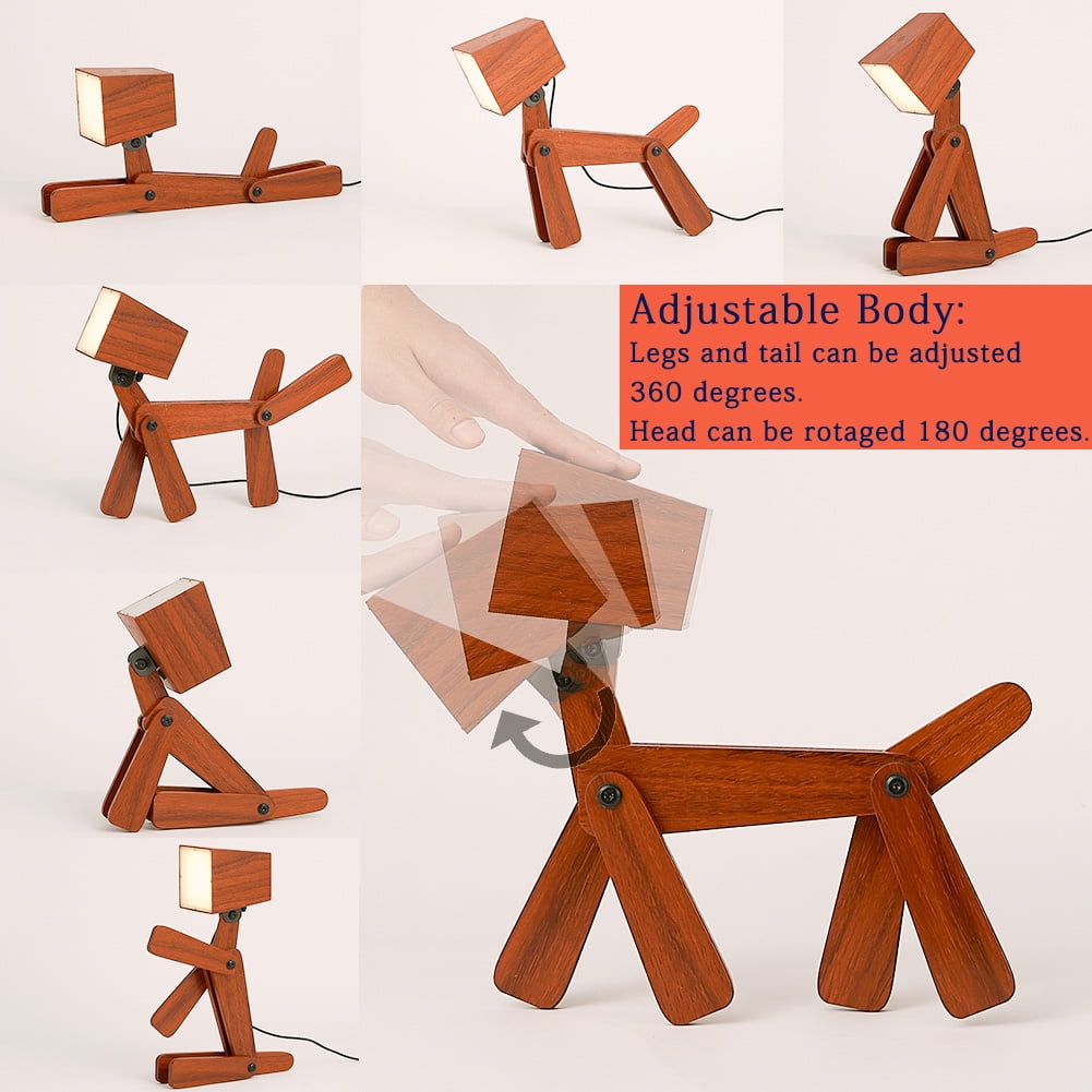 HROOME Unique Cute Table Dog Lamp for Kids Bedside Bedroom Boys Girls Room Reading - 3 Ways Dimmer Brightness Touch Control Desk Lamps Rustic Decorative Lighting Gift for Farmhouse Office