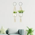 thumbnail image 4 of Cheers US 2Pcs Macrame Plant Hanger and Hooks Indoor Outdoor Hanging Plant Holder Basket Jute Rope Holder Hanging Planter Stand Flower Pots for Decorations, 4 of 7