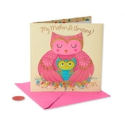 American Greetings Owls Mother's Day Card with Glitter