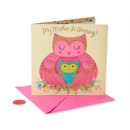 American Greetings Owls Mother's Day Card with Glitter