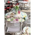 thumbnail image 4 of Outdoor Tablecloth with Umbrella Hole and Zipper, Easter Cute Bunny Round Table Cloth 54 Inch Waterproof Tablecloth, Eggs Spring Daisy Flowers Colorful Striped Picnic Table Cover for Patio Camping, 4 of 7