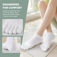 thumbnail image 3 of MJumppHome 5 Pairs Cotton Toe Socks Low Cut No Show Athletic Socks for Men Women,White,Sock Sizes 7-10, 3 of 7
