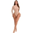 thumbnail image 5 of DARING DIVA Women's Mesh Tight High Neck Slimming Tummy Control Bodysuit 3XL Beige, 5 of 5