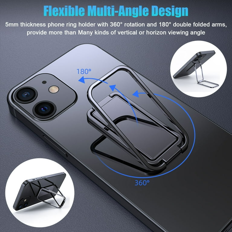 Phone Ring Holder Finger Kickstand, EEEkit Foldable Ring Stand, 360 Rotation Ring Cell Phone Back Grip for Magnetic Car Mount Compatible with iPhone