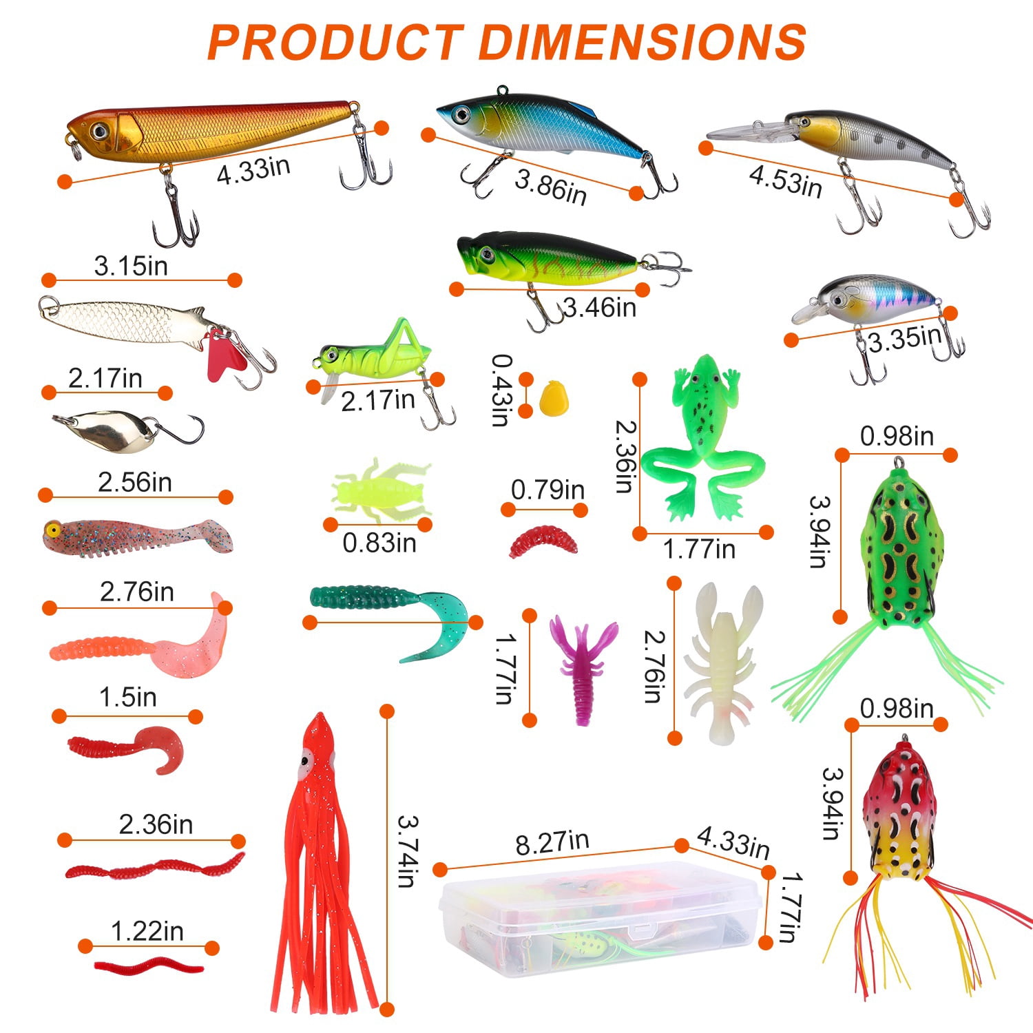 (Weiyi-EC)-- 375Pcs Fishing Baits And Tackle Box Saltwater Freshwater Fishing Lures Kit Lifelike Popper Crankbaits Crickets Frogs Spoon Lures Maggots **--（ 65lp;';）
