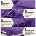 thumbnail image 5 of Lux Decor Rayon from Bamboo Blend Sheets Queen Size - 4 Piece Deep Pocket Bed Sheets Set, Purple, 5 of 9