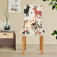 thumbnail image 4 of Yayeee 2 Pack Dining Chair Covers Stretch Parson Chairs Slipcovers Seat Protector, Retro Christmas Forest, 4 of 6