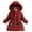 Wine Red, variant on KYAIGUO Toddler Kids Cotton Jacket Girls Baby Winter Padded Parka Coats 3-10T Warm Hooded Thicken Puffer Cotton Jackets Outerwear Clothes