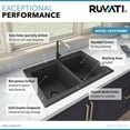 thumbnail image 4 of Ruvati 33 x 22 inch epiGranite Dual-Mount Double Bowl Kitchen Sink, 4 of 8