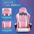 thumbnail image 6 of YRLLENSDAN Gaming Chair for Adults PC Gaming Chair with Vibrating Massage Heavy Duty Gaming Chair Video Game Chair Reclining Gaming Chair Comfy Computer Chair with Headrest and Lumbar Support,Pink, 6 of 8