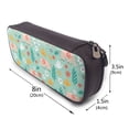 thumbnail image 3 of Lsque Elephant and Flowers Printed Big Capacity PU Leather Pencil Case Large Pencil Pouch Stationery Pen Bag Pencil Holder for Teen, 3 of 6