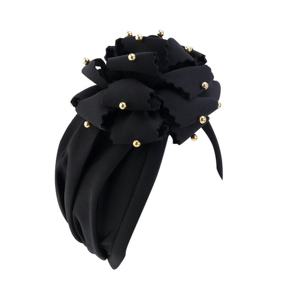 MSJUHEG Head Coverings for Women,Turbans for Women,Head Scarf,Hair Scarves for Women,Chemo Hats for Women,Head Scarf Hat Cap Turban Wrap Hats Headwear Black One Size