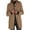 Camel, variant on Women's long pea coat, stand collar, single-breasted, wool blend pea coat, thickened