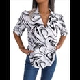 thumbnail image 3 of Camisa Informal de Corta Holgada con Cuello de Traje en Contraste para Mujer L, 3 of 10