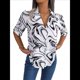 thumbnail image 3 of Camisa Informal de Corta Holgada con Cuello de Traje en Contraste para Mujer XL, 3 of 10