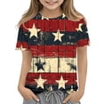 thumbnail image 3 of oelaio Kids Graphic Tees Boys Girls American Flag Shirt 4th of July Celebration Tee Independence Day Patriotic Tops Mint Green 9-10 Years, 3 of 6