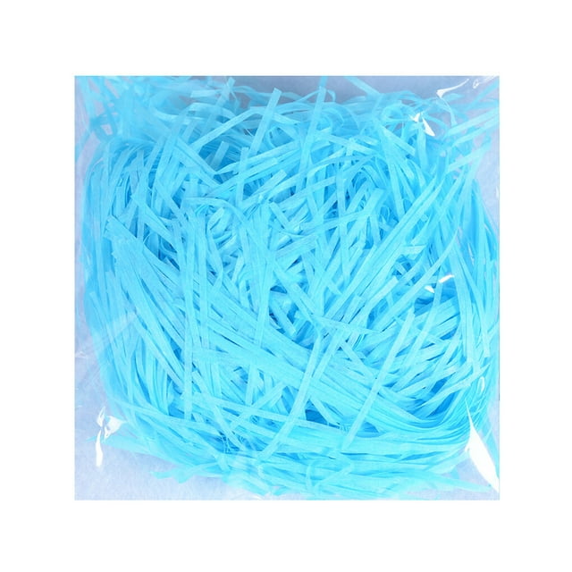 pitrice Papier Froissé Raphia Déchiqueté Matériau de Remplissage Coloré pour Boîtes Bricolage Emballage Confettis Mariage Fête Cartes de Vœux Accessoires de Papier de Soie Bleu Lac