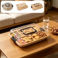 thumbnail image 1 of MTBLYS Charcuterie Board with Clear Lid Portable Wooden Cheese Board 15X11.3X2.7 Inch Divided Cheese Tray Home Kitchen Party Use, 1 of 7