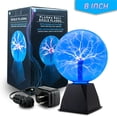 thumbnail image 2 of Boule Plasma Bleue de 8 Pouces, Boule d'Électricité Statique, Globe Plasma Sensible au Toucher et au Son, Lampe de Décoration Intérieure, Jouets Originaux pour Enfants, Fêtes, Accessoires, Cadeaux d'Anniversaire et de Noël, Bobine Tesla, 2 of 6