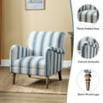 thumbnail image 6 of Stripe Accent Chair, Tina's Home Wood Leg Armchair Living Room Bedroom Adult, Navy Stripe, 6 of 6