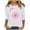 White, variant on Alkepwun Women's October Pink Shirt Breast Cancer Fighter T-Shirt Sunflower Graphic Tees Casual 3/4 Sleeve Tops