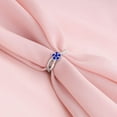 thumbnail image 2 of Sterling Silver Ring Round Cut Blue Sapphire Gemstone Ring Unique Promise Ring September Birthstone Ring for Women, 2 of 4
