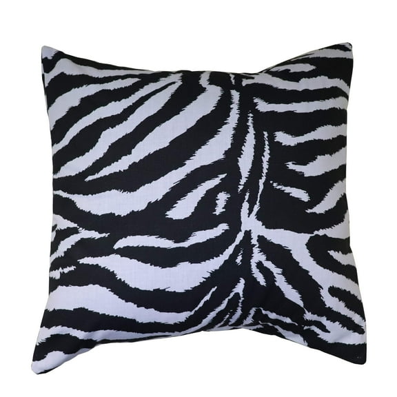 Cotton Zebra Stripes Animal Print Decorative Throw Pillow/Sham Cushion Cover Black