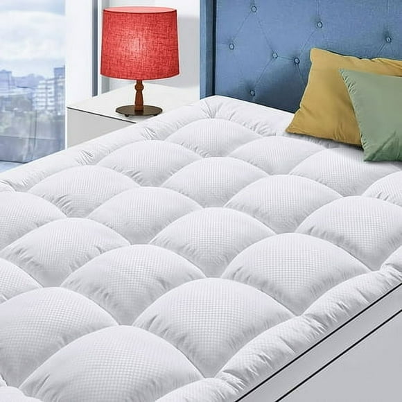 California King Mattress Topper for Back Pain, Cooling Extra Thick Mattress Pad Cover with 8-21 inch Deep Pocket, Plush Pillow Top Mattress Topper Overfilled with Down Alternative, Cal King,