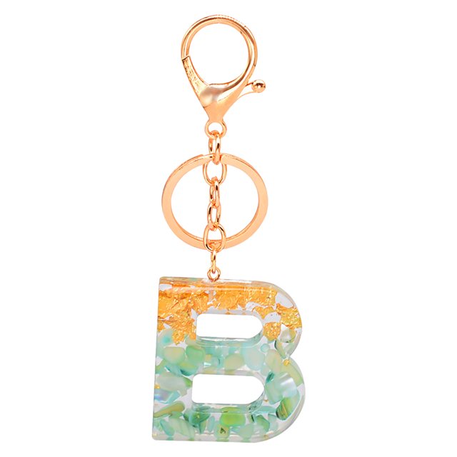 Kcodviy Keychain Color Letter Keychain Large Key Ring Translucent Resin Pendant Keychains Men's Key Ring Wallet Women Small Wrist Lanyard Key Ring Wrist