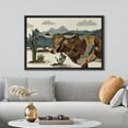 thumbnail image 2 of IDEA4WALL Framed Canvas Print Western Decor Longhorn Cow Portrait & Mountain Wall Art Animals Wildlife Landscape Traditional Artwork for Living Room, Bedroom, Office - Black 16"x24", 2 of 5