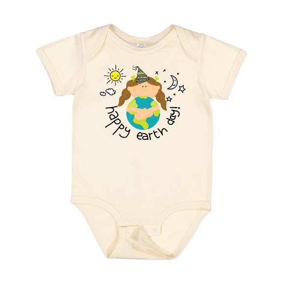 Inktastic Girls Happy Earth Day Girls Baby Bodysuit