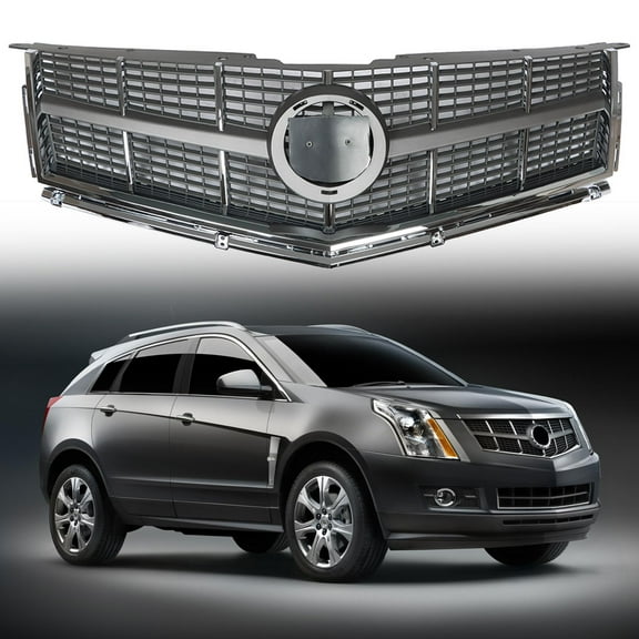 Genrics Chrome Mesh Trim Grill For Cadillac SRX 2010 2011 2012 Front Bumper Upper Grille