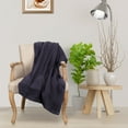 thumbnail image 6 of Superior Dobbyweave Knit Cotton Blanket, All Season Bed Blanket, Full/Queen 88" x 100", Navy Blue, 6 of 8