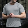 thumbnail image 2 of ZCFZJW Mens Workout Shirt Short Sleeve Quick Dry Lightweight Athletic Running Gym Performance T-Shirts Moisture Wicking Tees Tops Gray S, 2 of 6