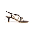 thumbnail image 2 of BLISSFUL STEP Women's Back to School Strappy Kitten Heel Sandals Square Toe Buckle Slingback Shoes Chocolate 6, 2 of 7